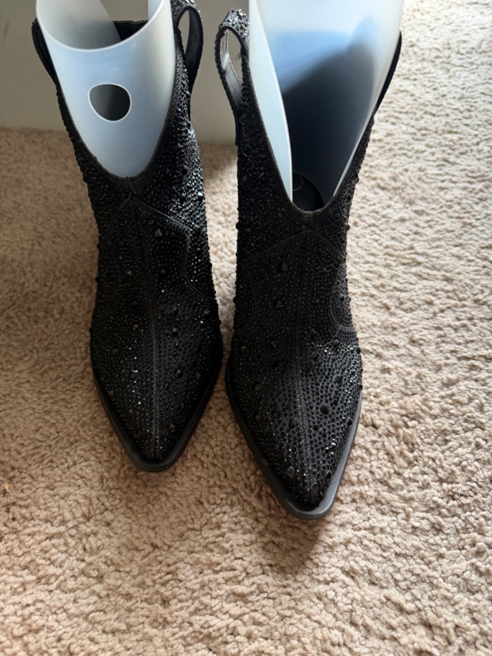 Jessica Simpson Black Rhinestone Western Ankle Booties Women's Size 8